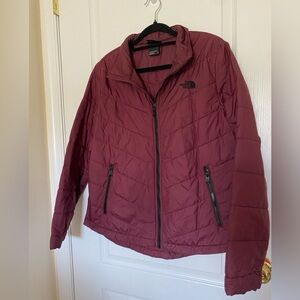 Maroon North Face Jacket Light Puff